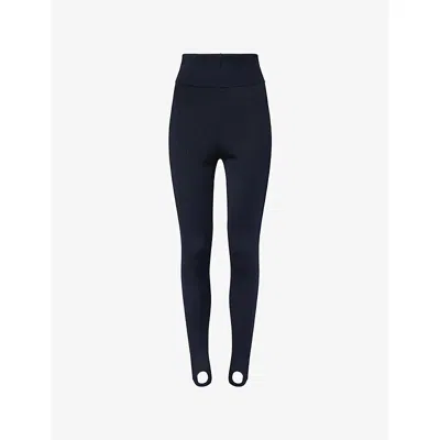 Dries Van Noten Womens  Stirrup High-rise Knitted Leggings In Blue