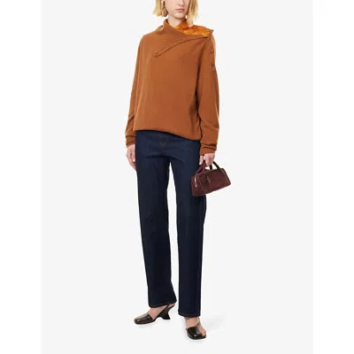 Dries Van Noten Womens  Turtleneck Relaxed-fit Cashmere Jumper In Brown