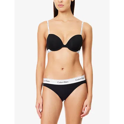 Calvin Klein Modern Cotton Thong In Black In Black