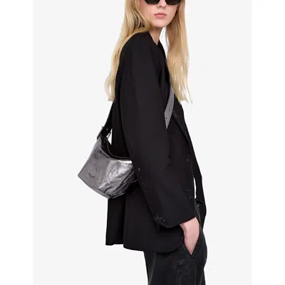 Zadig & Voltaire Womens Zadig&voltaire Baby Jane Metallic-leather Shoulder Bag In Gray