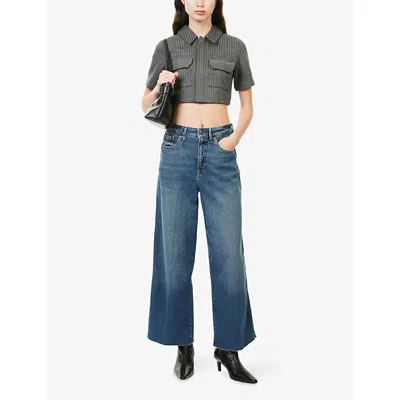 Good American Womens  Good Skate Crop-leg Stretch-denim Blend Jeans In Blue