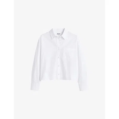 Ro&zo Womens  Cropped Long-sleeve Cotton-poplin Shirt In White