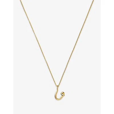 Missoma Womens  Curly Molten Mini Initial 18ct Yellow-gold Vermeil Necklace In Gold