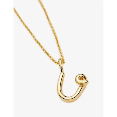 Missoma Womens  Curly Molten Mini Initial 18ct Yellow-gold Vermeil Necklace In Gold