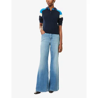 Good American Womens  Good Waist Palazzo-leg Stretch-denim Blend Jeans In Blue