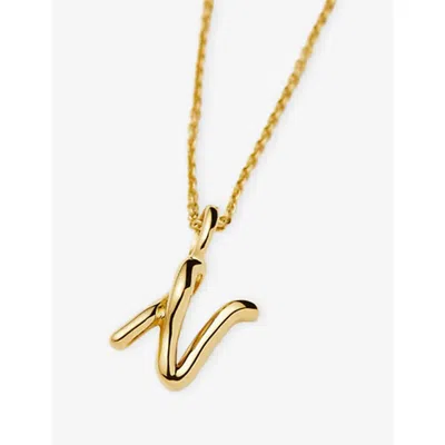 Missoma Womens  Curly Molten Mini Initial 18ct Yellow-gold Vermeil Necklace In Gold