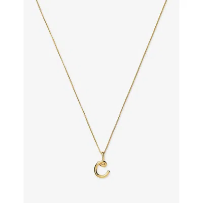 Missoma Womens  Curly Molten Mini Initial 18ct Yellow-gold Vermeil Necklace In Gold