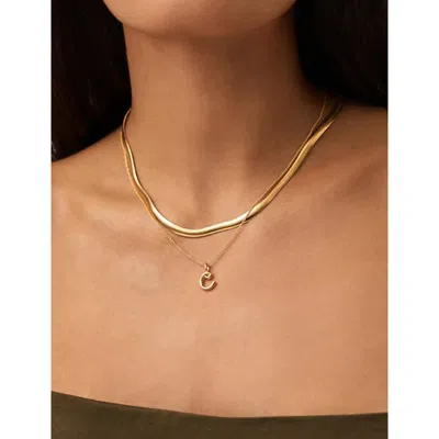Missoma Womens  Curly Molten Mini Initial 18ct Yellow-gold Vermeil Necklace In Gold