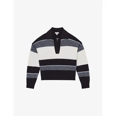 Reiss Womens  Simmy Striped Wool And Cashmere Jumper In Multi