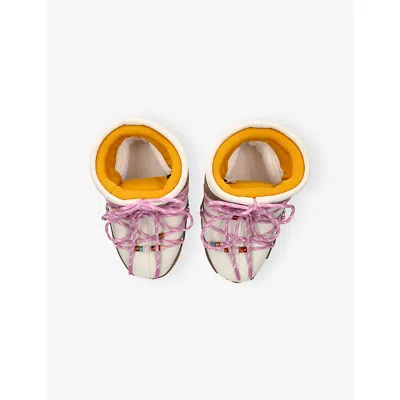 Moon Boot Two-tone Suede S X Guest In Residence Icon Low Ankle Boots In Animal Print