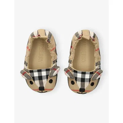 Burberry Kids' Marlow Thomas Bear Cotton Bootie In Animal Print