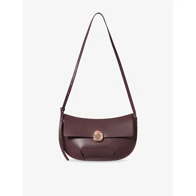 Claudie Pierlot Womens  Hardware-embellished Leather Cross-body In Burgundy