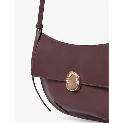 Claudie Pierlot Womens  Hardware-embellished Leather Cross-body In Burgundy