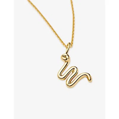 Missoma Womens  Curly Molten Mini Initial 18ct Yellow-gold Vermeil Necklace In Gold