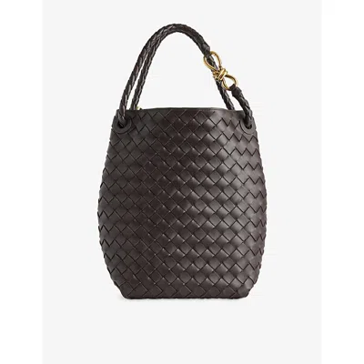 Bottega Veneta Womens  Andiamo Small Leather Bucket Bag