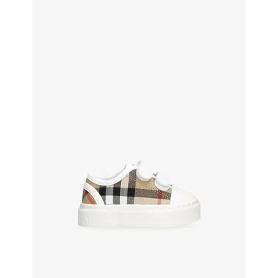Burberry Check Cotton Sneakers In Multi