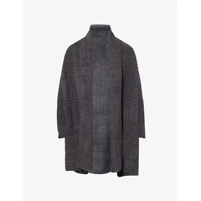 Barefoot Dreams Womens  Cozychic® Tonal Plaid Knitted Blanket Wrap In Gray