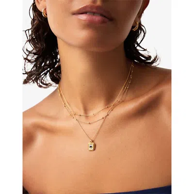 Missoma Womens  Birthstone 18ct Yellow-gold Vermeil Necklace In Gold
