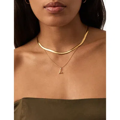 Missoma Womens  Curly Molten Mini Initial 18ct Yellow-gold Vermeil Necklace In Gold