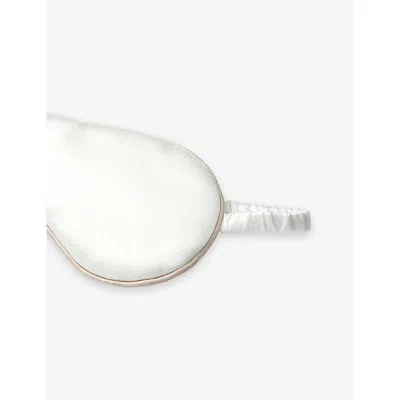 The White Company S  Piped Silk Eye Mask In White