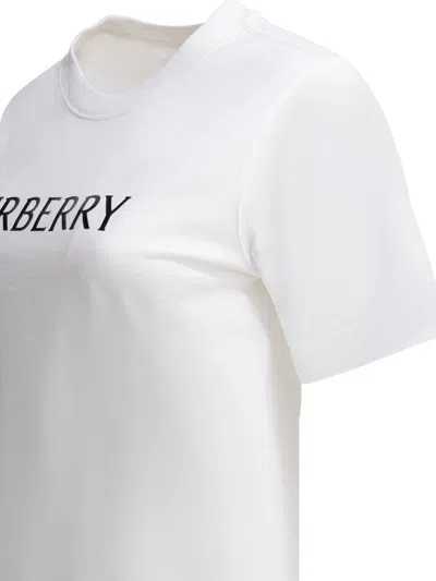 Burberry Cotton T-shirt With Logo T-shirts White In White