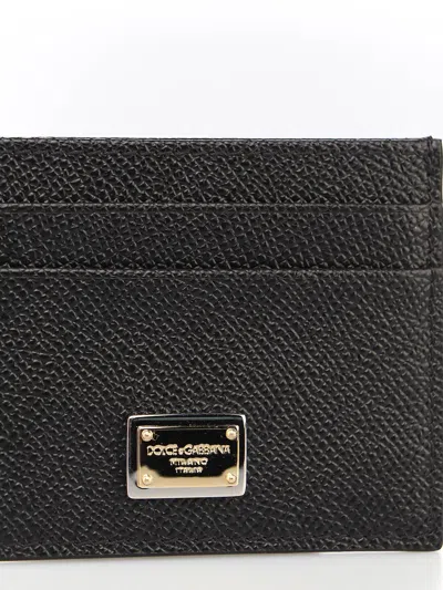 Dolce & Gabbana Women Dauphine Calfskin Card Holder In Black