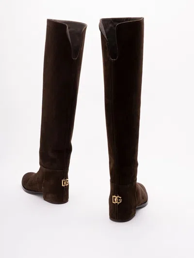 Dolce & Gabbana Women Suede Boots In Brown