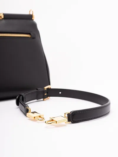 Dolce & Gabbana Black Handbag With Padlock Detail And Adjustable And Removable Shoulder Strap In Leather Woman In Black