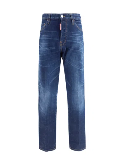 Dsquared2 Blue Cotton Slim Fit Jeans In Blue