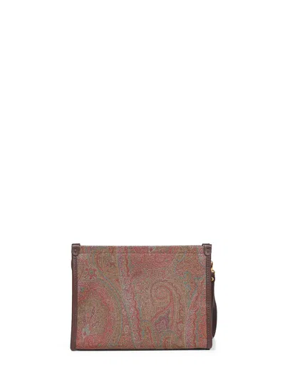 Etro Brown Arnica With Pegaso Pouch<br/> In Multi