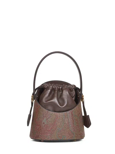 Etro Women Brown Saturno Small Arnica Bucket Bag In Multi