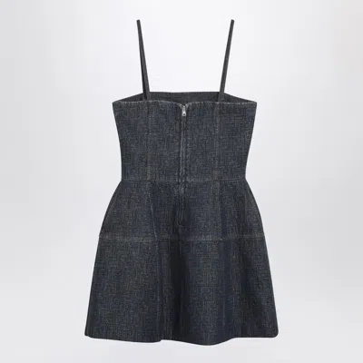Fendi Dark Blue Ff Denim Bustier Dress Women In Gray