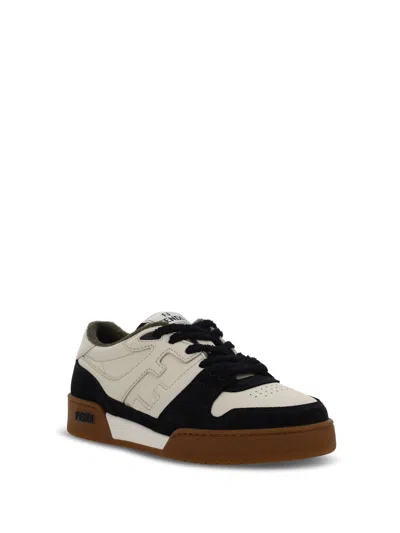 Fendi Match Leather And Suede Sneakers In Multi