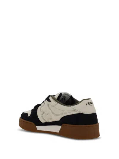 Fendi Match Leather And Suede Sneakers In Multi