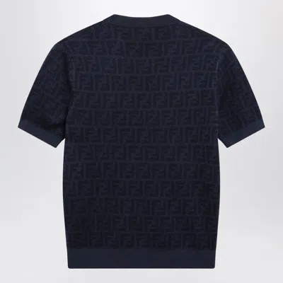 Fendi Pink Ff Wool And Silk Jumper Women In Blue