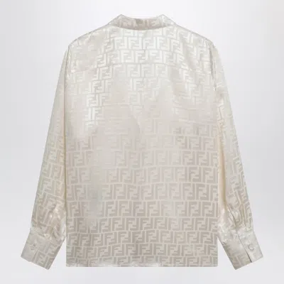 Fendi White Ff Silk Shirt Women In Multi