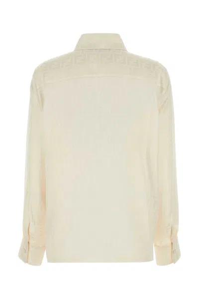 Fendi Women Ivory Silk Shirt In Neutral
