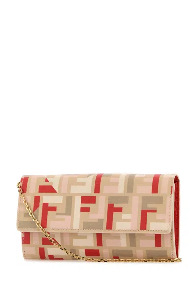 Fendi Women Printed Canvas Continental Wallet In Neutral