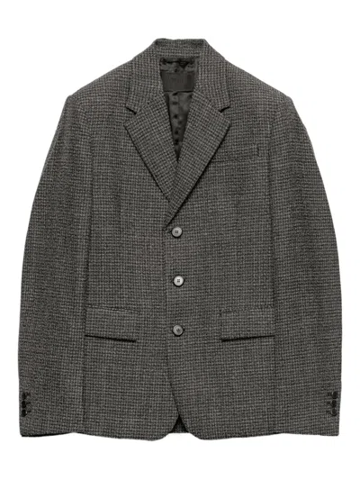 Prada Single-breasted Wool Jacket In Gray