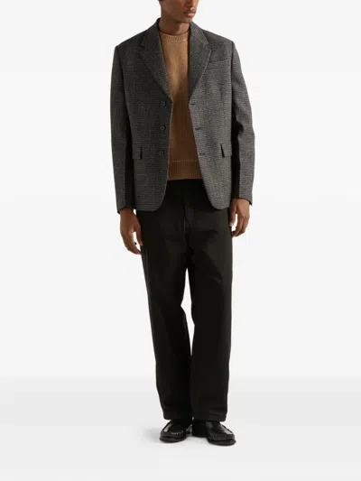 Prada Single-breasted Wool Jacket In Gray