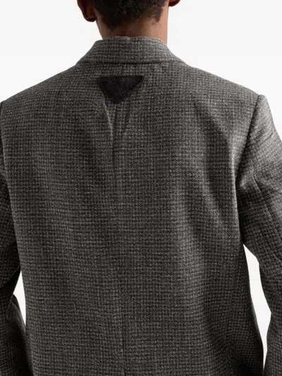 Prada Single-breasted Wool Jacket In Gray