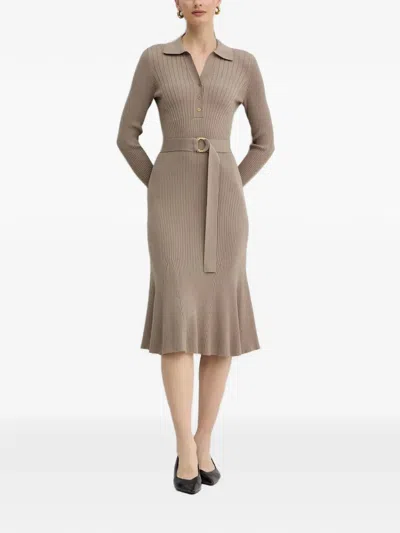 Marciano By Guess Geripptes Midikleid In Brown