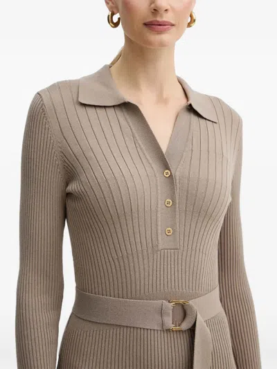 Marciano By Guess Geripptes Midikleid In Brown