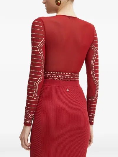 Marciano By Guess Nieten-body Mit V-ausschnitt In Red