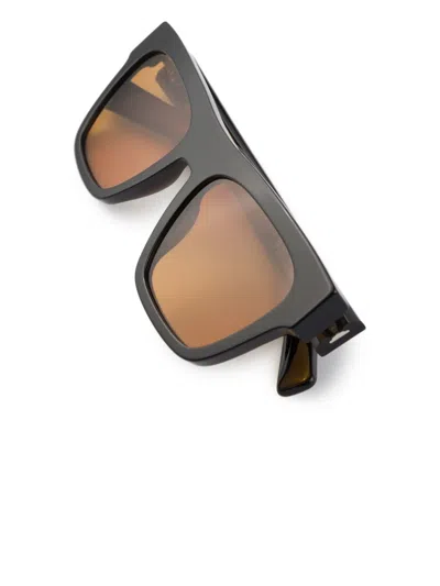 Prada Sonnenbrille Mit Eckigem Gestell In Black