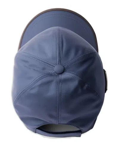 Prada Re-nylon And Leather Baseball Cap In Blue