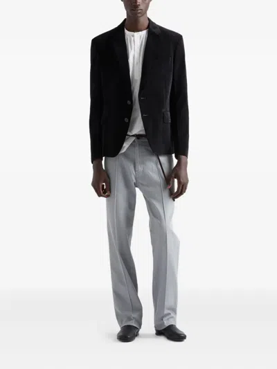 Prada Grey Regular Mid Rise Jeans In Blue
