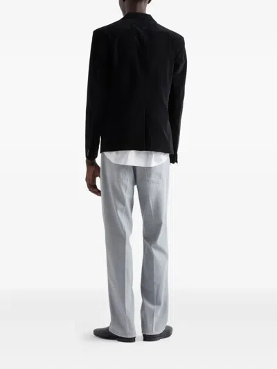 Prada Grey Regular Mid Rise Jeans In Blue