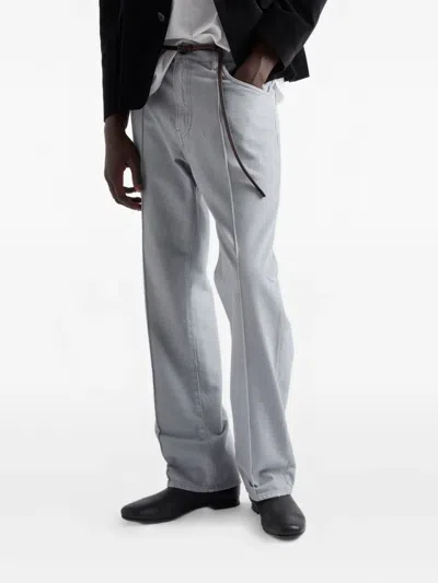 Prada Grey Regular Mid Rise Jeans In Blue