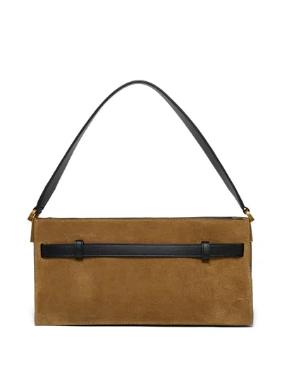 Nanushka Mini Harmonica Schultertasche Mit Schnallendetail In Brown